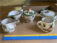 Louisville stoneware creamers and sugar bowls