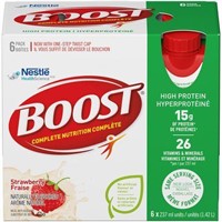 New BOOST High Protein Strawberry Drinks, 6pk