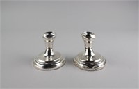 Pair Vintage Weighted Sterling Silver Candlestick