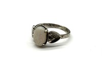 ‘Sterling’ Marked Ring with Opal Stone Size