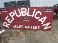 double sided wood republican headquarters sign