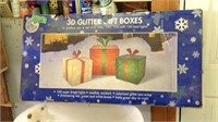 3-D glitter gift boxes outdoor use