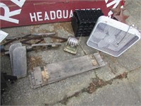 old buggy springs,fan,adding machine & items