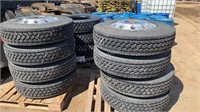 11R22.5 Truck Tractor Tires w/ Aluminum Rims