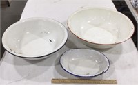 3 enamel bowls