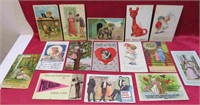 Early 1900's Lot 15 Humour & Animal Postcards OLD