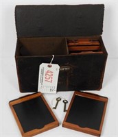 Antique turn of the century leather camera box