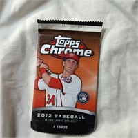 2012 Chrome Baseball Hobby Pack 4-Cards Unsealed