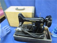 antique "singer spartan" sewing machine in case