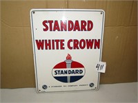 STANDARD WHITE CROWN(STANDARD) PORCELAIN SIGN