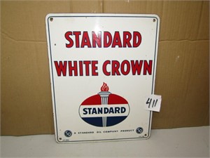 STANDARD WHITE CROWN(STANDARD) PORCELAIN SIGN