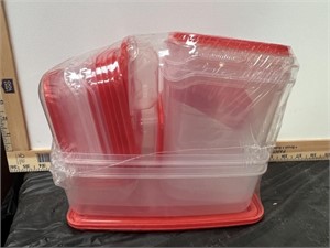Storage Tubs-Clear with Red Lids