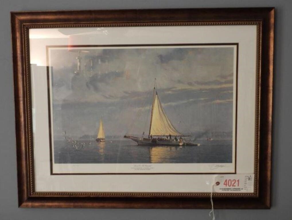 “Dawn on the Choptank” framed print S/N John