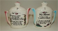 Vintage Arizona Coffee Pots "My House" Saying