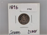 1876 90% Silv Seated Dime