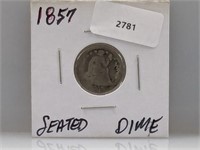 1857 90% Silv Seated Dime