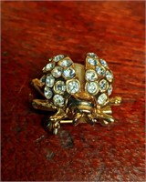 VINTAGE RHINESTONE BEETLE BROOCH PIN