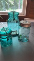 Vintage ball mason jars, bicentennial jars with