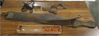 Antique Sharpening Strap, Glass Knife, Misc