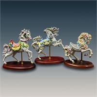 Lot Of 3 Lenox Porcelain Horse Carousel Figurines