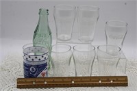 COKE GLASSES AND BOTTLE, APOLLO 13 GLASS