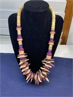 Wooden beaded necklace