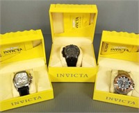 3 Invicta men's wristwatches #13690, 24279,