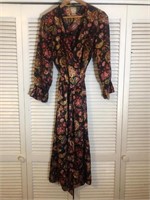 VINTAGE KIM ROGERS INTIMATES PRINTED ROBE MEDIUM