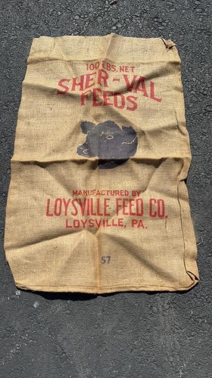 Loysville Feed Co burlap feed bag