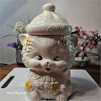 Vintage Mexican Made Ceramic Kitty Cat Cookie Jar