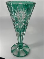 12 inch green/clear vase