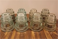 Hemingray Glass Insulators Lot of 8- 4" Tall