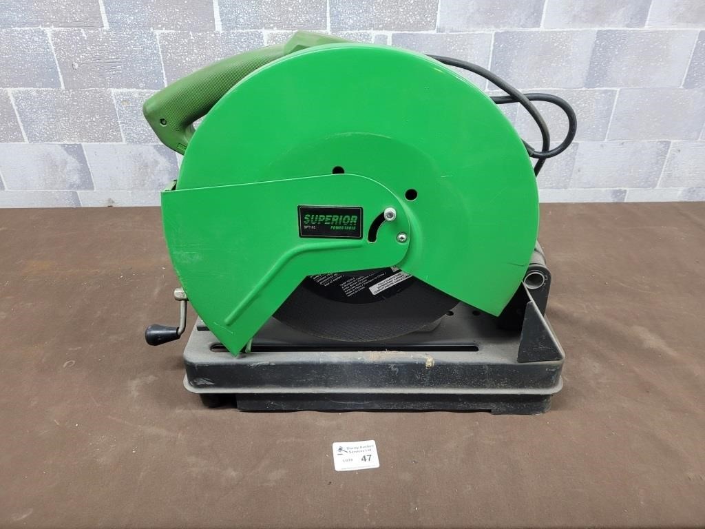 Metal chop saw with new blade