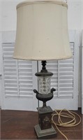 Art deco Bronze/Crystal Small table lamp