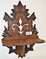 Walnut folding carved shelf