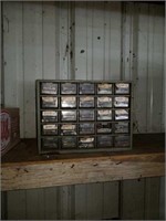Little metal tool box and contents