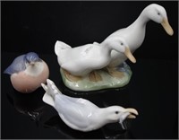 Three Danish bird figurines