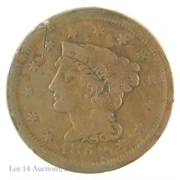 1852 Braided Hair Large Cent (Altered Reverse)