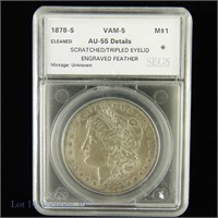 1878-s Silver Morgan $1 (SEGS AU-55)