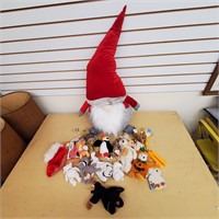32" Gnome and Beanie Babies