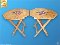 (2) Painted Folding Tables