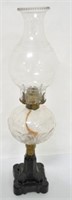 Kerosene Lamp with Amethyst Glass Base