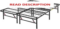 Amazon Basics Foldable Metal Bed  King  14-Inch