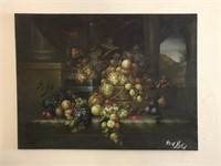 Fruit Print - Canvas Atributed to Roland Strasser