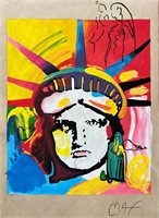 Peter Max vintage Drawing - Painting on paper