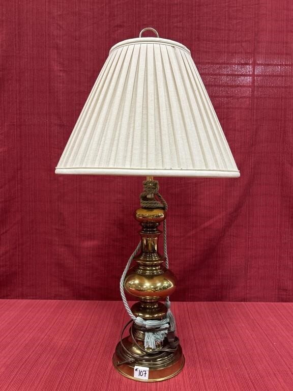 Brass Metal Gold Toned Table Lamp