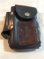 Leather cigarette case with duck on front