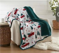 Plush Sherpa Holiday Throw, 60x70 in