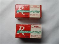 (2) Remington Hi-Speed 22 W.R.F. Special Ammo