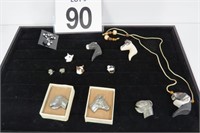 Animal Jewelry Lot - Pewter Goats & Horse